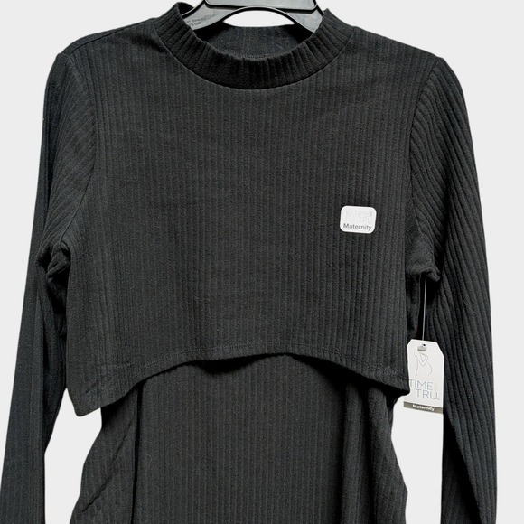 Time & Tru Maternity 2-Piece Black Ribbed Tank Dress‎ Set Large 12-14 NWT - Picture 6 of 12